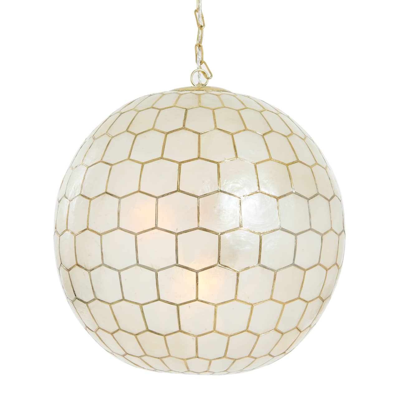 Hello Honey® Capiz Honeycomb Globe Pendant Light